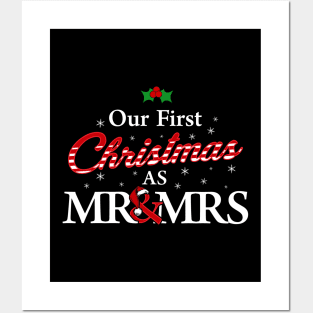 Cute Our First Christmas As Mr. & Mrs. Newlyweds Posters and Art